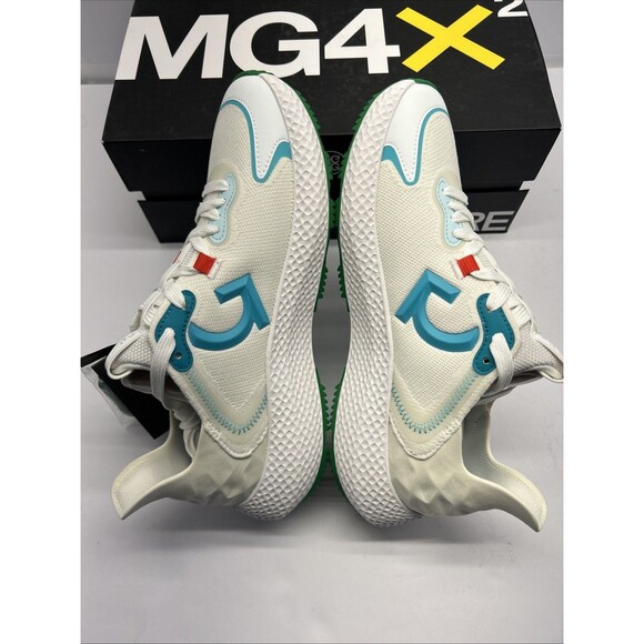 GFORE MG4x2 Knit Cross Trainer Golf Shoe White/Aqua/Green Women 9.5 NEW - Picture 3 of 9